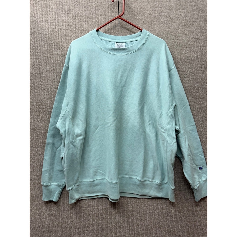 Champion Reverse Weave Sweatshirt Mens 2XL Mint Green Crewneck Pullover Fleece